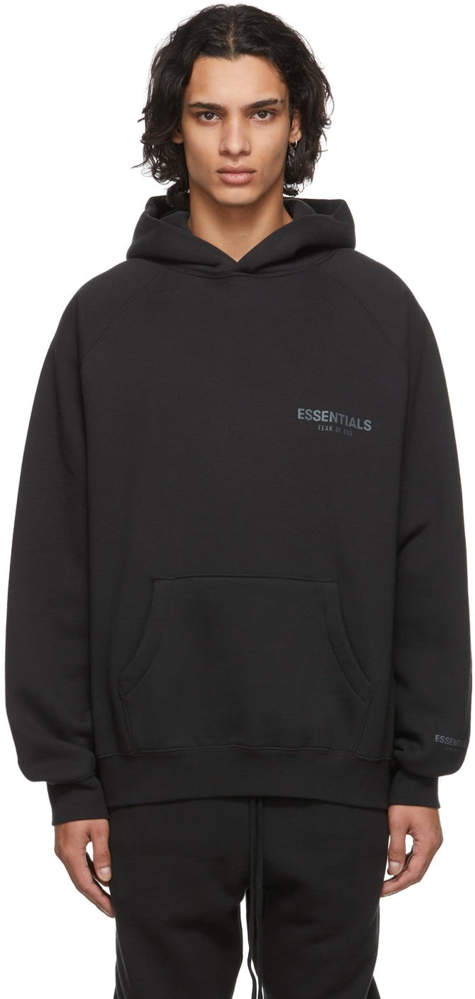 Fear of God ESSENTIALS - Black / Stretch Limo Core Collection Hoodie ...