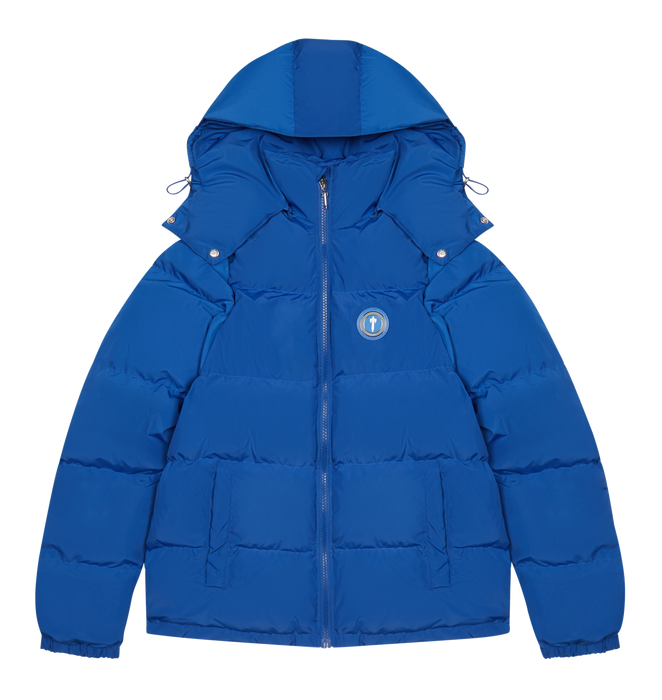 Trapstar Irongate Detachable Hooded Puffer Jacket - Dazzling Blue — CrepsUK
