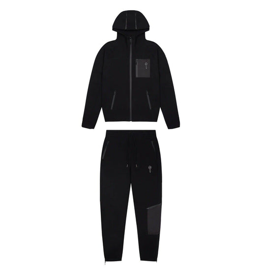 TRAPSTAR SHOOTERS HOODIE TRACKSUIT - BLACK/LIME