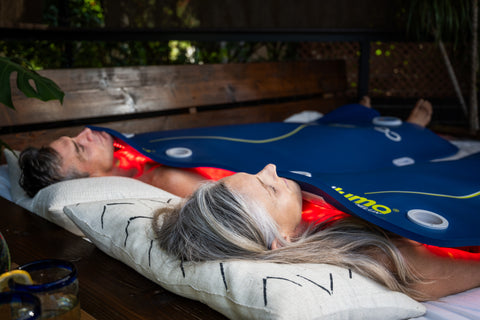 Moment of zen – full-body light therapy on the outdoor day bed