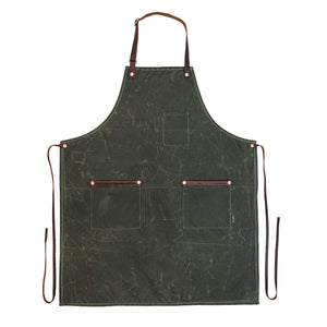 Waxed Canvas Apron (Kevlar Thread) Welding Apron - Heat&Chemical Resistant  Heavy Duty Fully Adjustable to Comfortably Fit