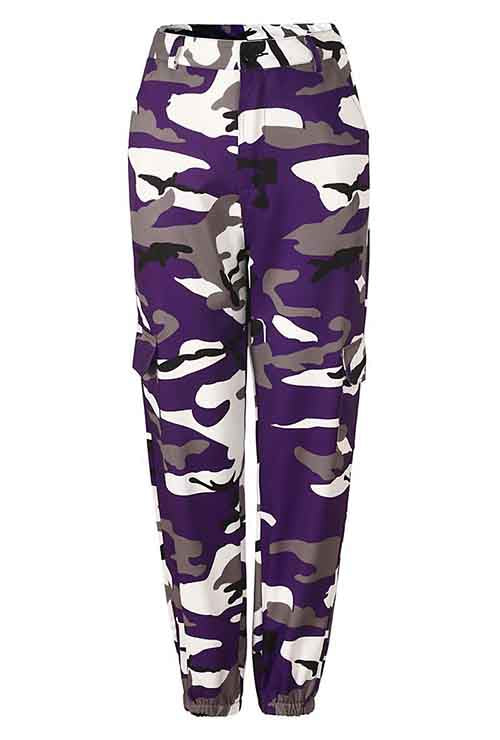plus size purple camo pants