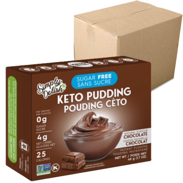 Simply Delish - Pouding Céto au chocolat CAISSE DE 6|| Simply Delish -  Chocolate Pudding Keto BOX OF 6