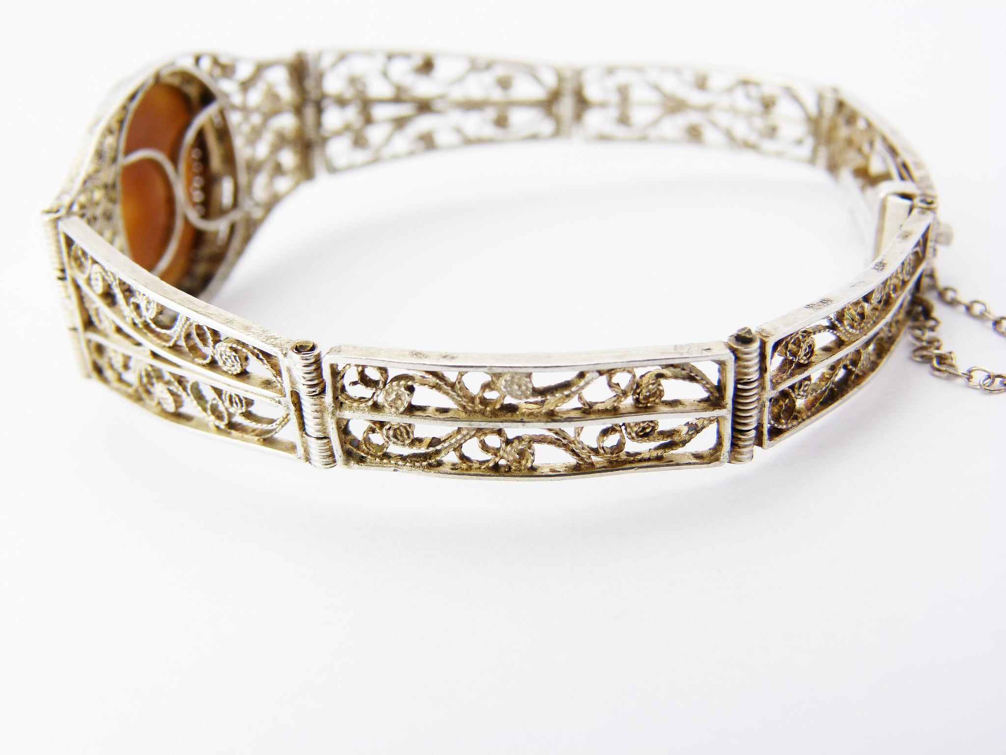 Antique Victorian Silver Filigree & Cameo Bracelet – HEATON HOUSE