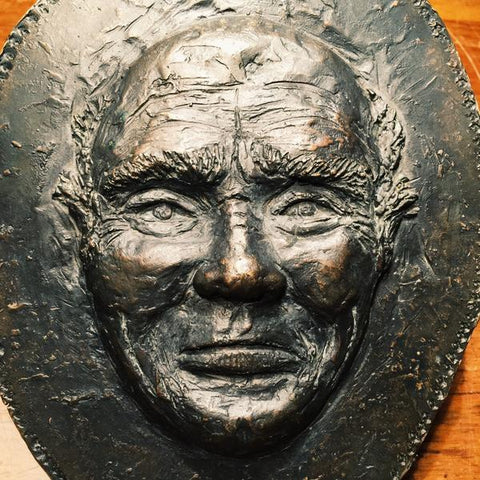 Creepy Vintage Face Sculpture Made of Bronze or Brass