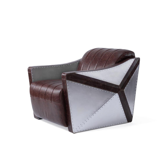 Aviator Egg Pod Easy Chair - Genuine Leather - Polished Aluminum Ovalia –  Knox Deco