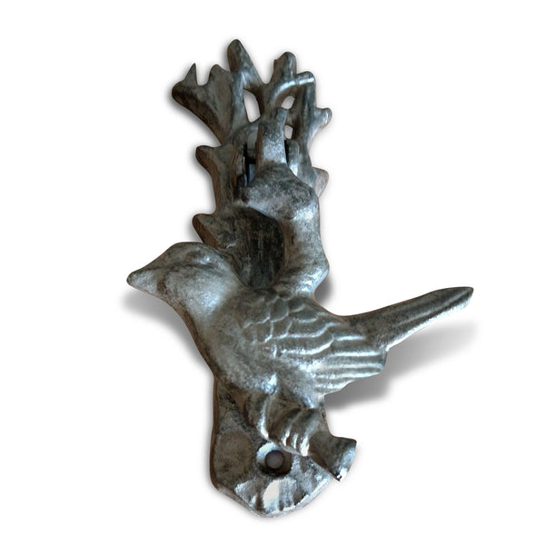 Bird Door Knocker Sculpture Cast Iron - Metal - Knox Deco