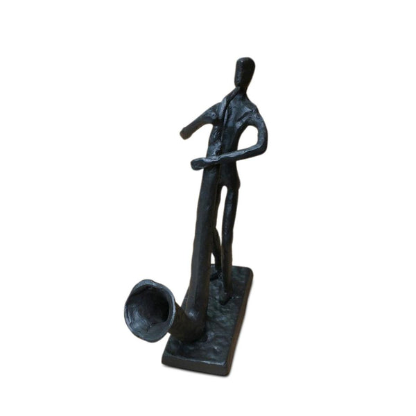 Musician Playing Horn Sculpture Figurine - Cast Iron - Abstract Art – Knox  Deco