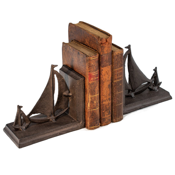 Nautical Anchor & Ship's Wheel Bookends - Cast Iron Metal Sculpture – Knox  Deco