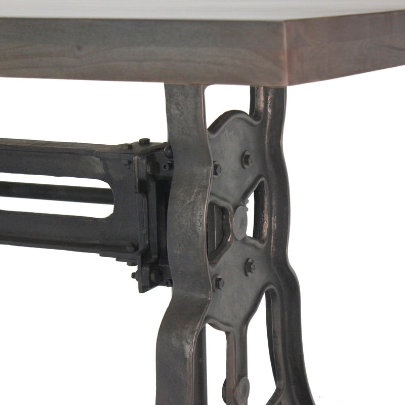 Shoemaker Dining Table - Adjustable Height Iron Base - Gray Top - Knox Deco