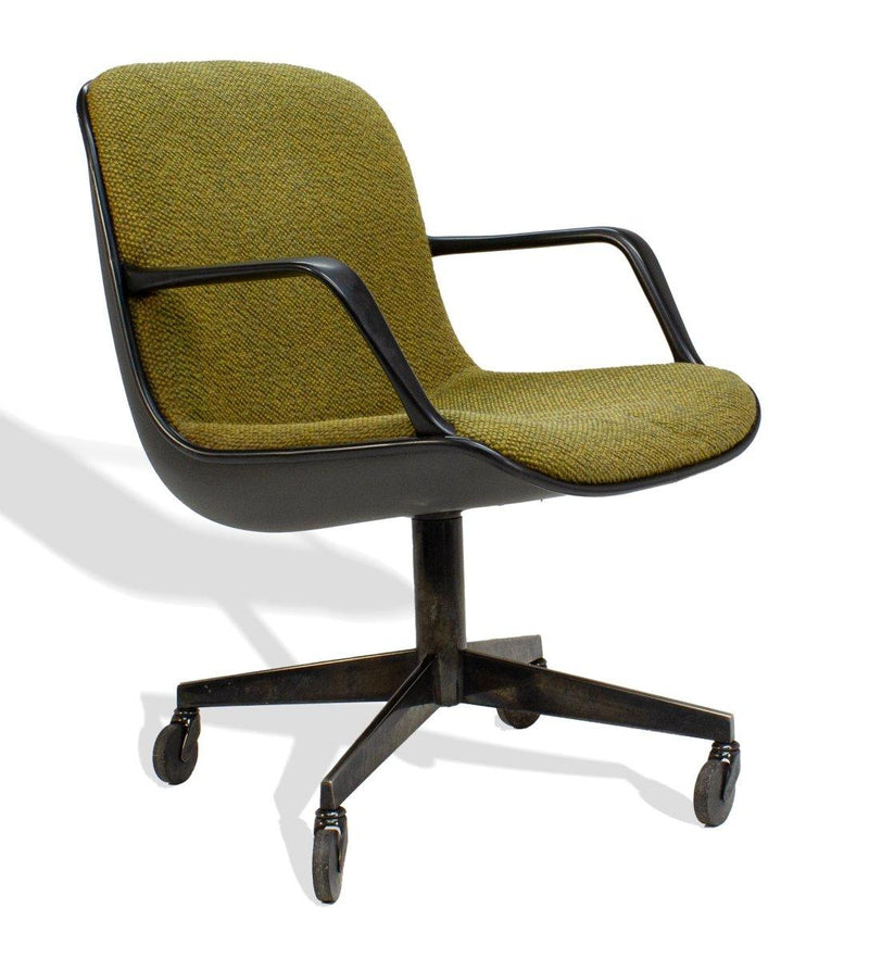Vintage Pollock Style Allsteel Knit Mustard Office Chair - Casters - 1970's  – Knox Deco