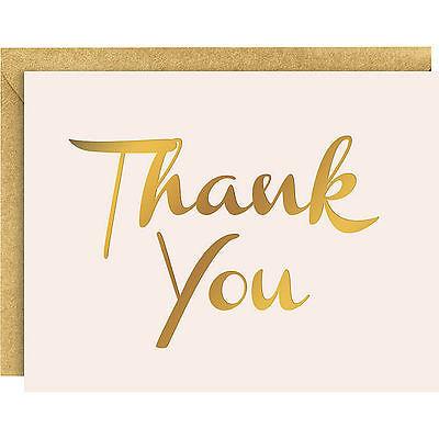 Gold Foil on Blush Thank You Cards - Set of 10