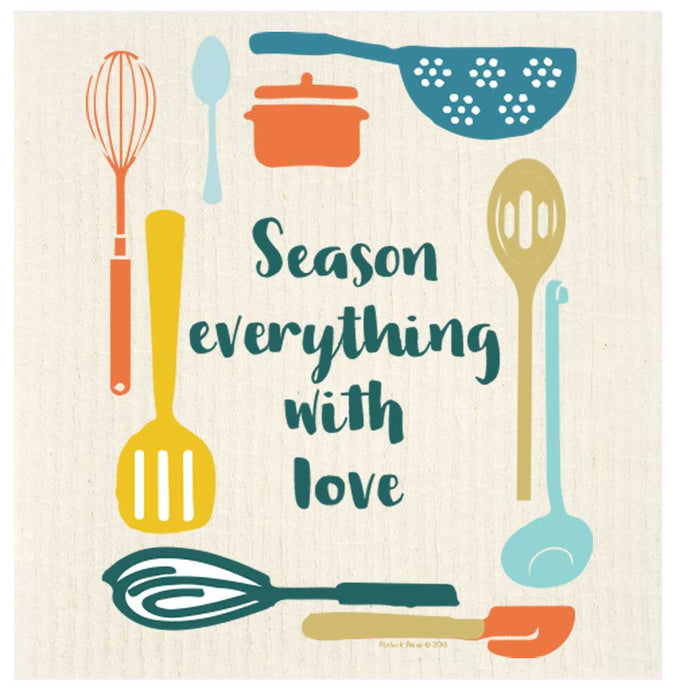 Season Everything with Love Swedish Dish Cloth