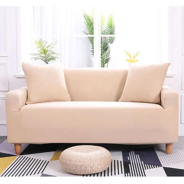 Elastic Sofa Covers Stretchable Plain Color HomeSofaCover Solid Color Corner Cotton All-inclusive Stretch Slipcover Couch Cover Sofa Armchair Cover - HomeSofaCover