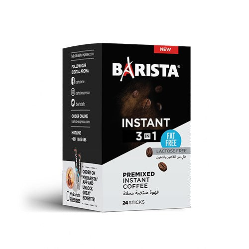 Barista Instant Coffee Fat Free 3 in 1- 24 Sachet