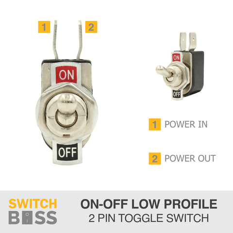 2 Pin On Off Low Profile Toggle Switch Wiring