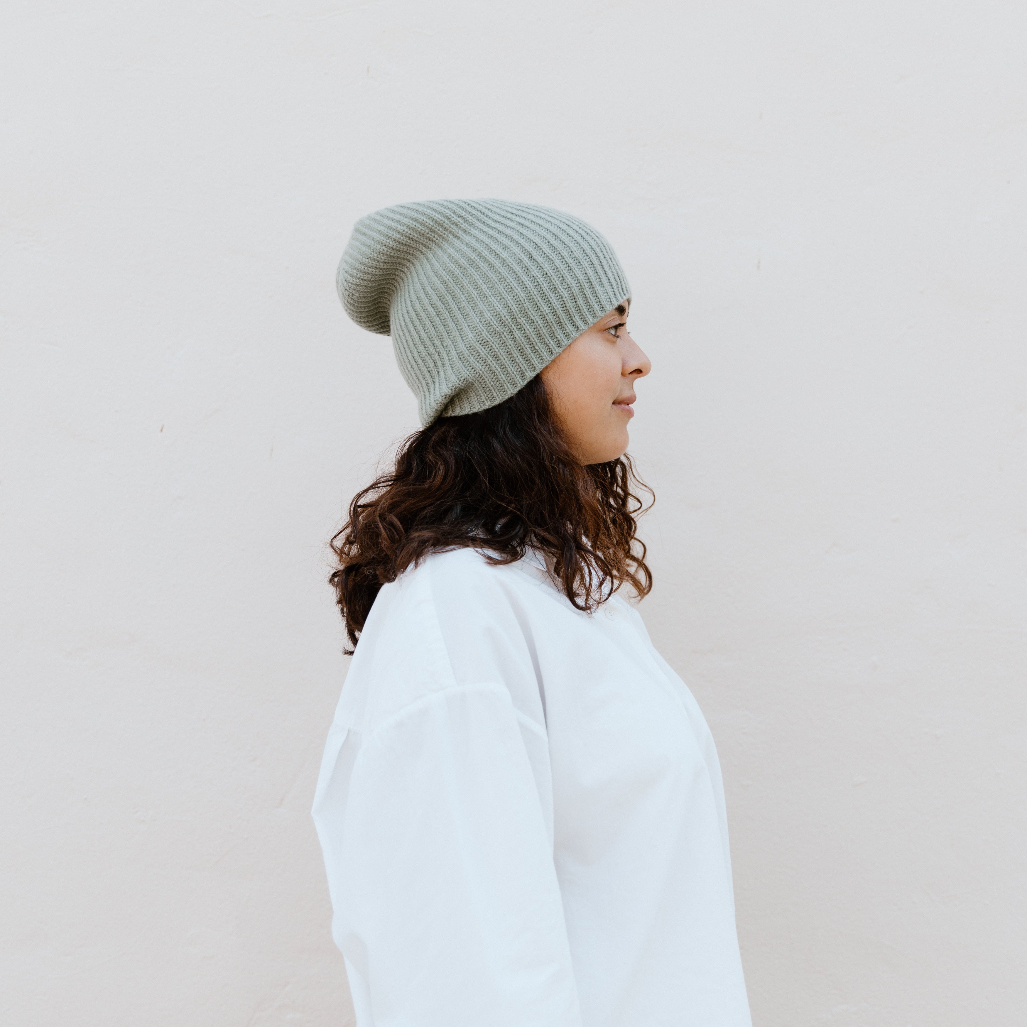 Cashmere Beanie - Sage