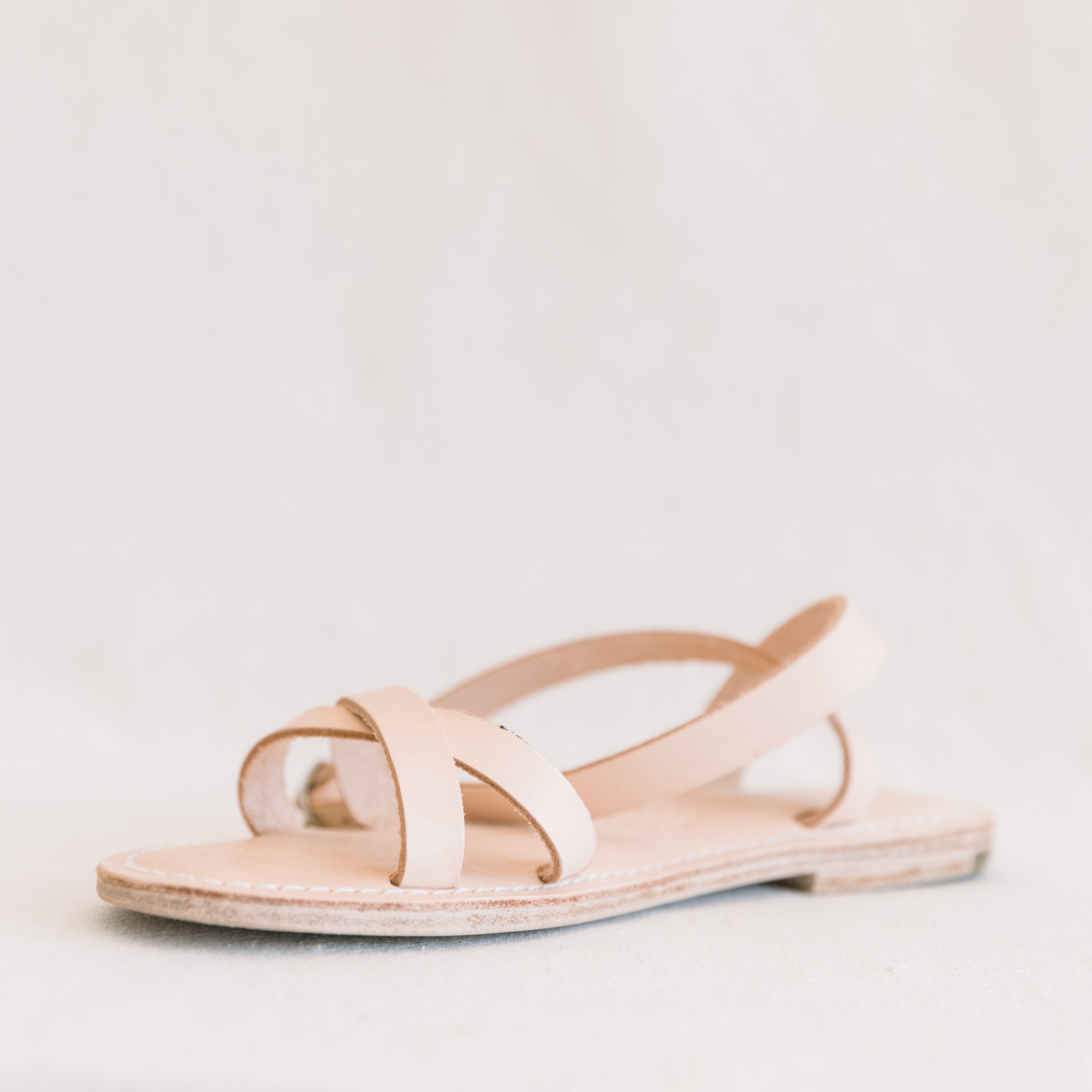 Cross Sandals - Natural Veggie Tan