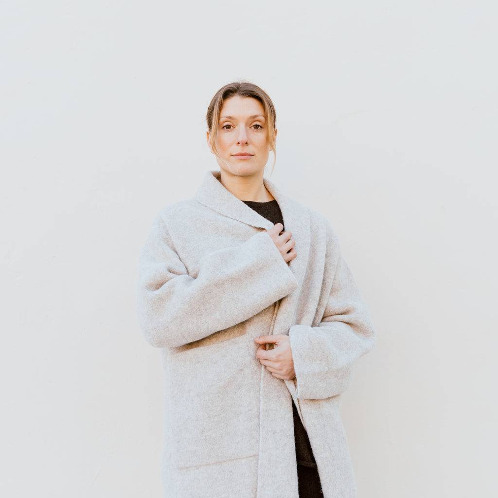 Lauren Manoogian Double Face Long Coat in Pebble at General Store