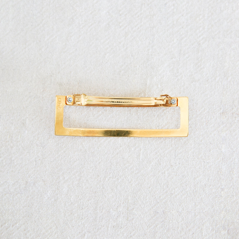 Open Rectangle Barrette - Gold