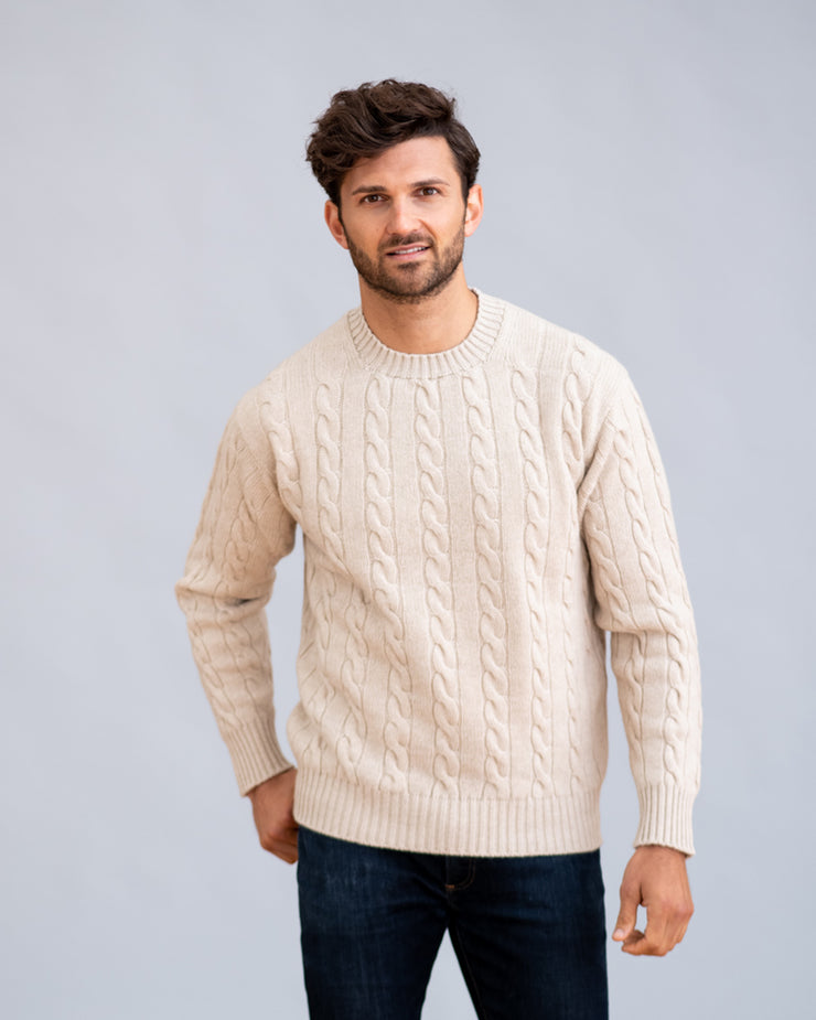 William Lockie Chirnside Cable Crew Neck Sweater in Cashmere ...