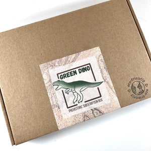 Green Dino, dinosaur subscription box for kids