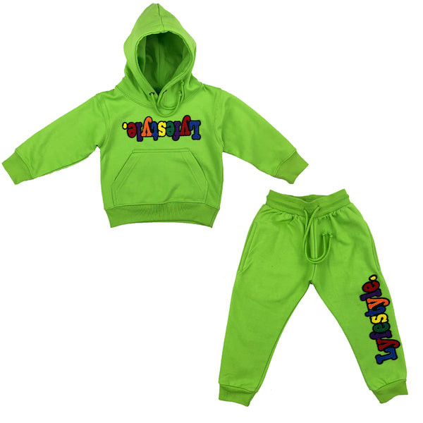 lime green sweatsuit