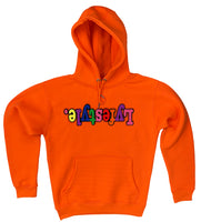 highlighter orange hoodie