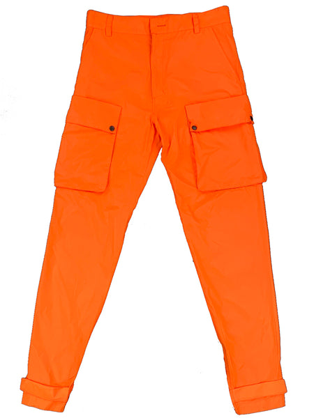 neon orange cargo pants