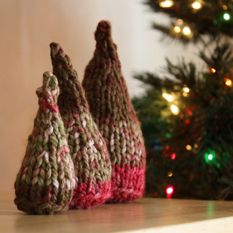 Three Christmas Trees Knitting And Crochet Pattern