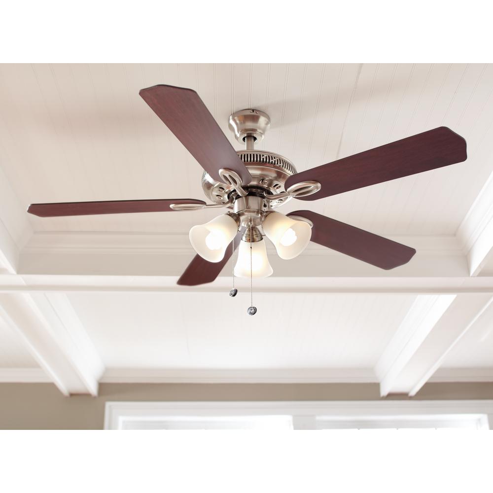 Hampton Bay Glendale 52 In Led Indoor Brushed Nickel