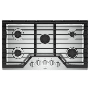 Whirlpool 36 In Gas Cooktop In Stainless Steel With 5 Burners