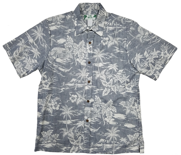 Mens Reverse Print Cotton Hawaiian Shirts Made in Hawaii – Two Palms ...