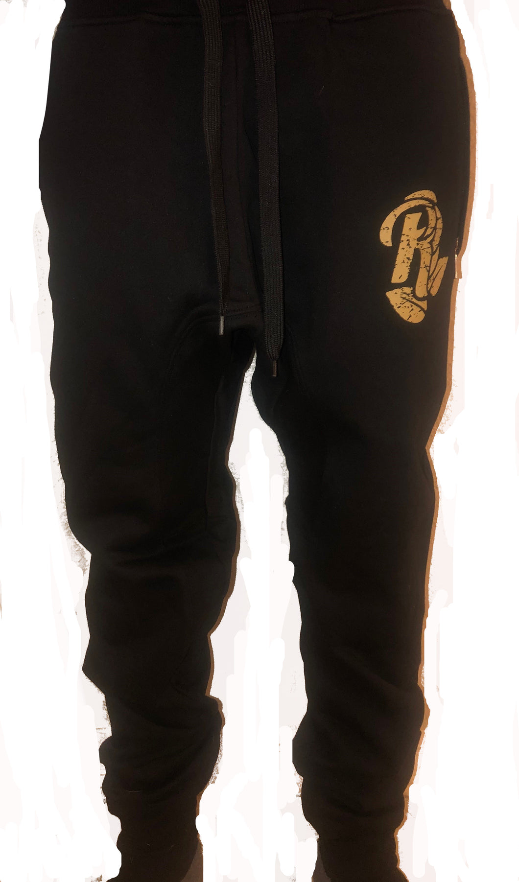 black and gold sweatpants