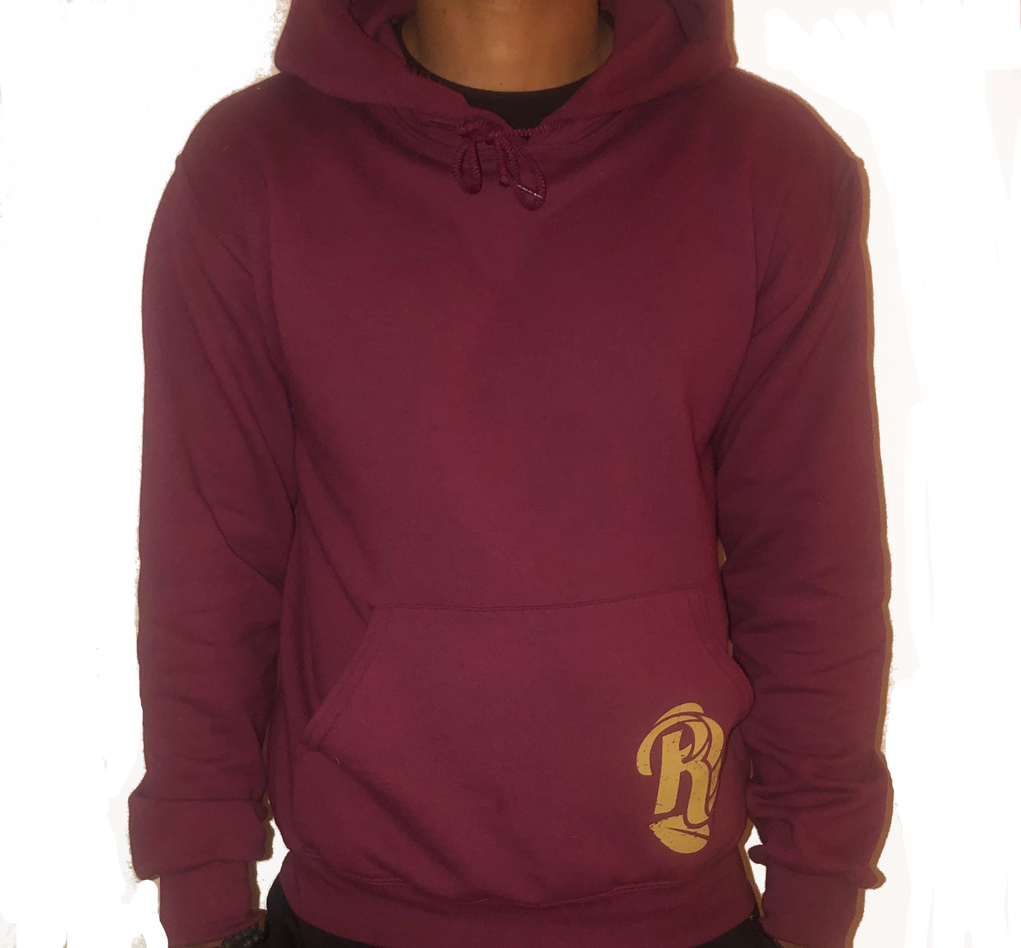 red hooded sweatshirt