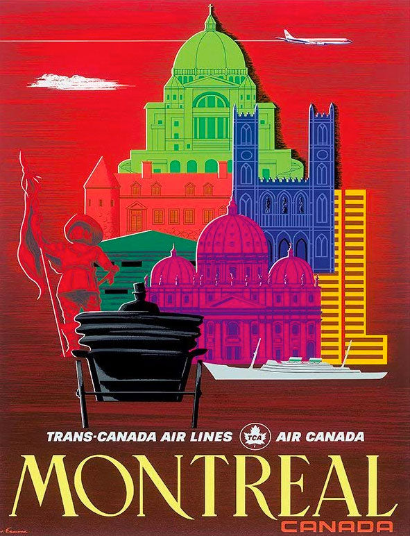 Vintage Airline Art - Air Canada Montreal