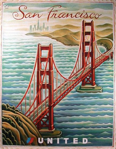 Vintage Airline Poster - San Francisco, United Airlines