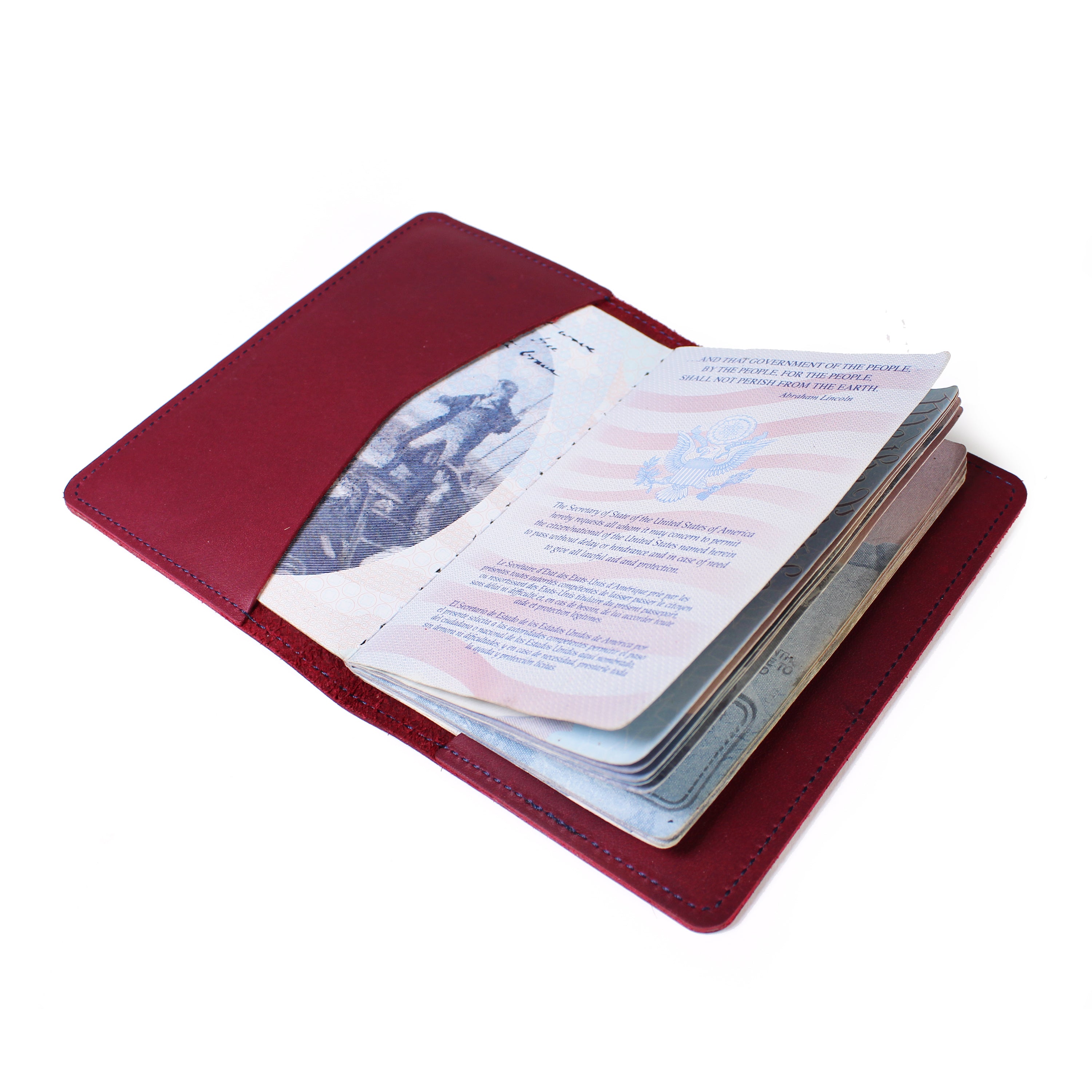 Globe Passport Wallet - Burgundy