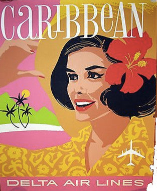 Vintage Airline Poster - Caribbean/Delta