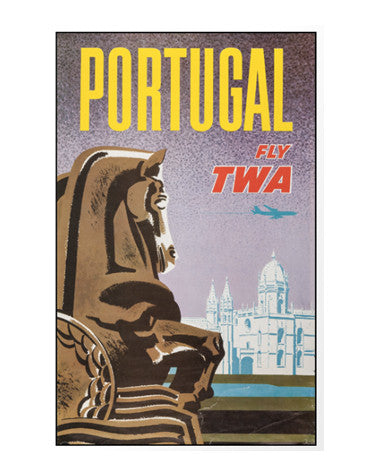 Vintage Airline Poster - Portugal/TWA