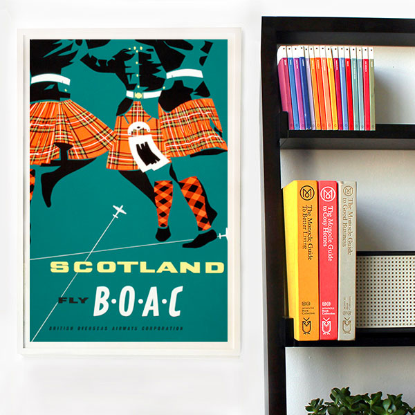 Vintage Airline Poster - BOAC Scotland