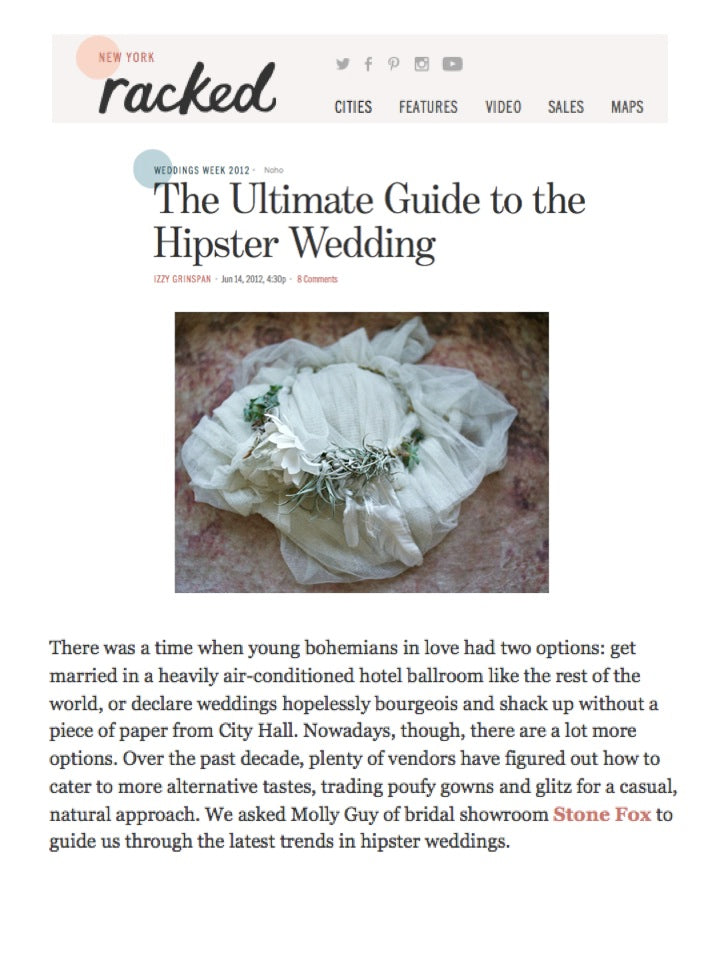 a feature in Racked magazine on sustainable wedding wear
