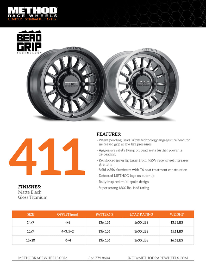 The 411 UTV Wheel with Bead Grip Technology! – Method Race Wheels