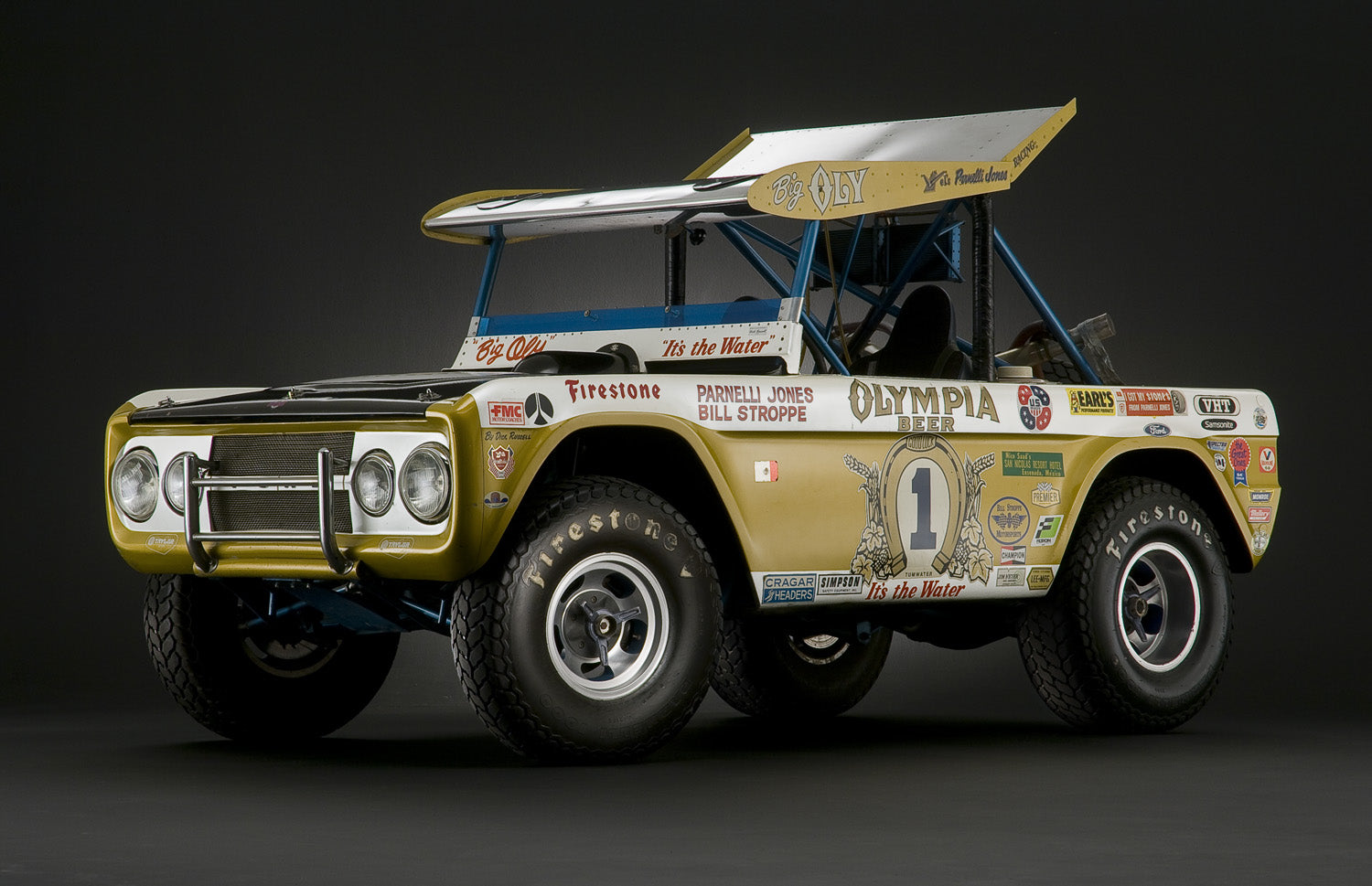 Parnelli Jones Big Oly Bronco front 3/4 studio photo 