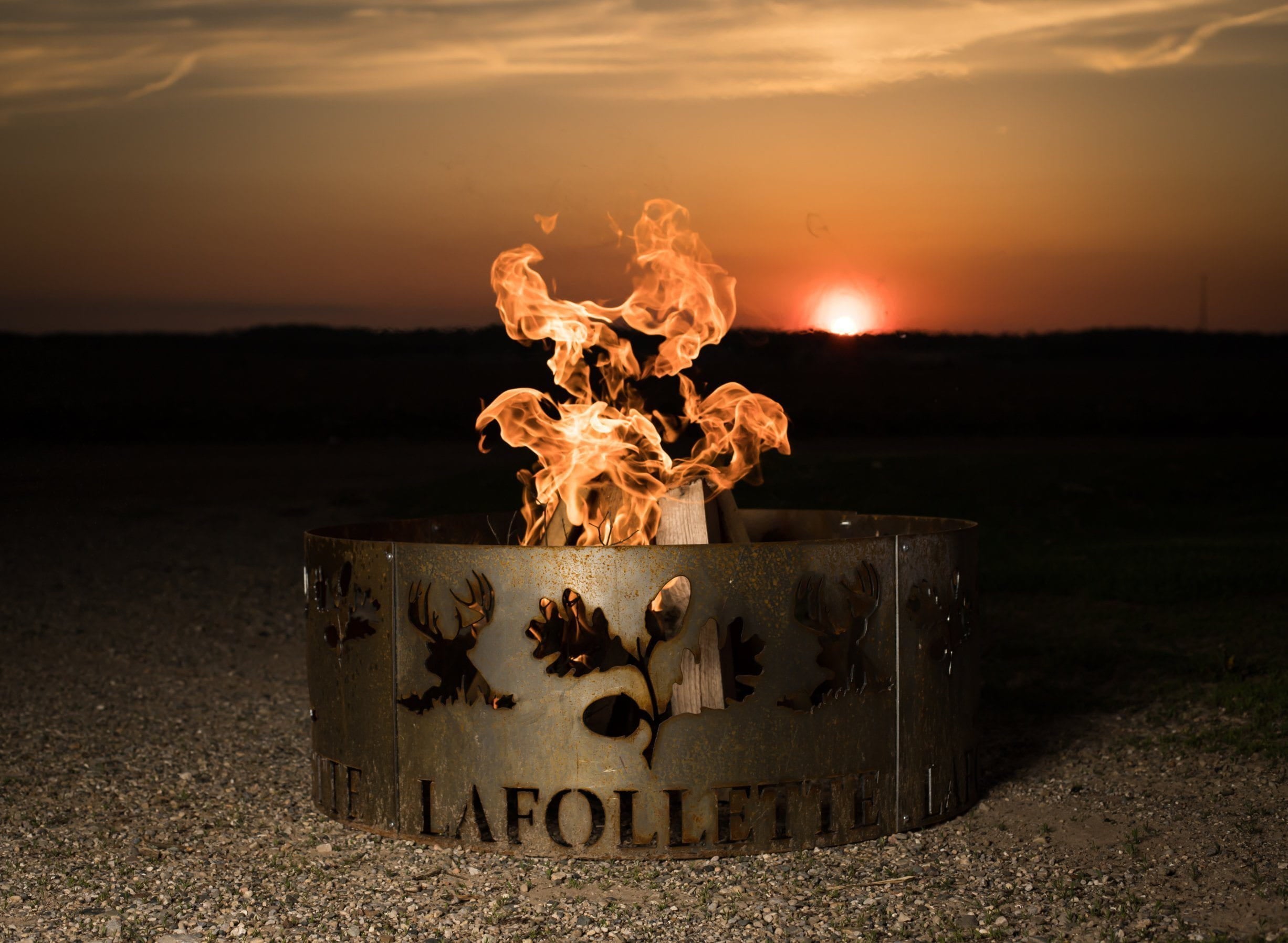 Personalized Fire Pit Ring Metal Yard Decor