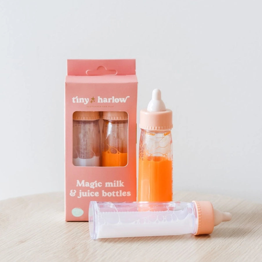 Tiny Harlow - Tiny Tummies Magic Milk and Juice Doll Bottle Set