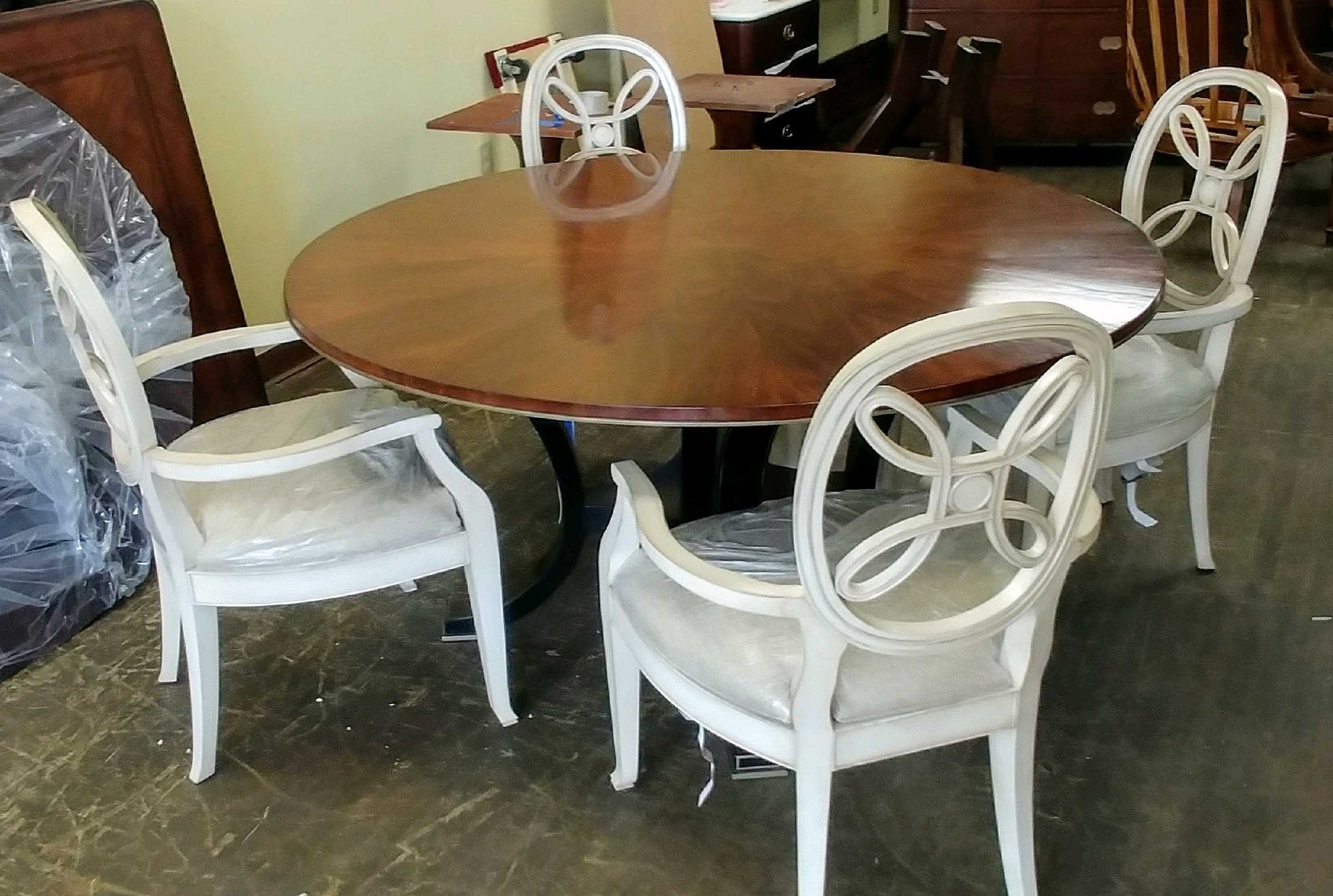 Henredon Furniture Acquistions Paris Yvon Round Dining Table Chair Set Davisqualityfurniture