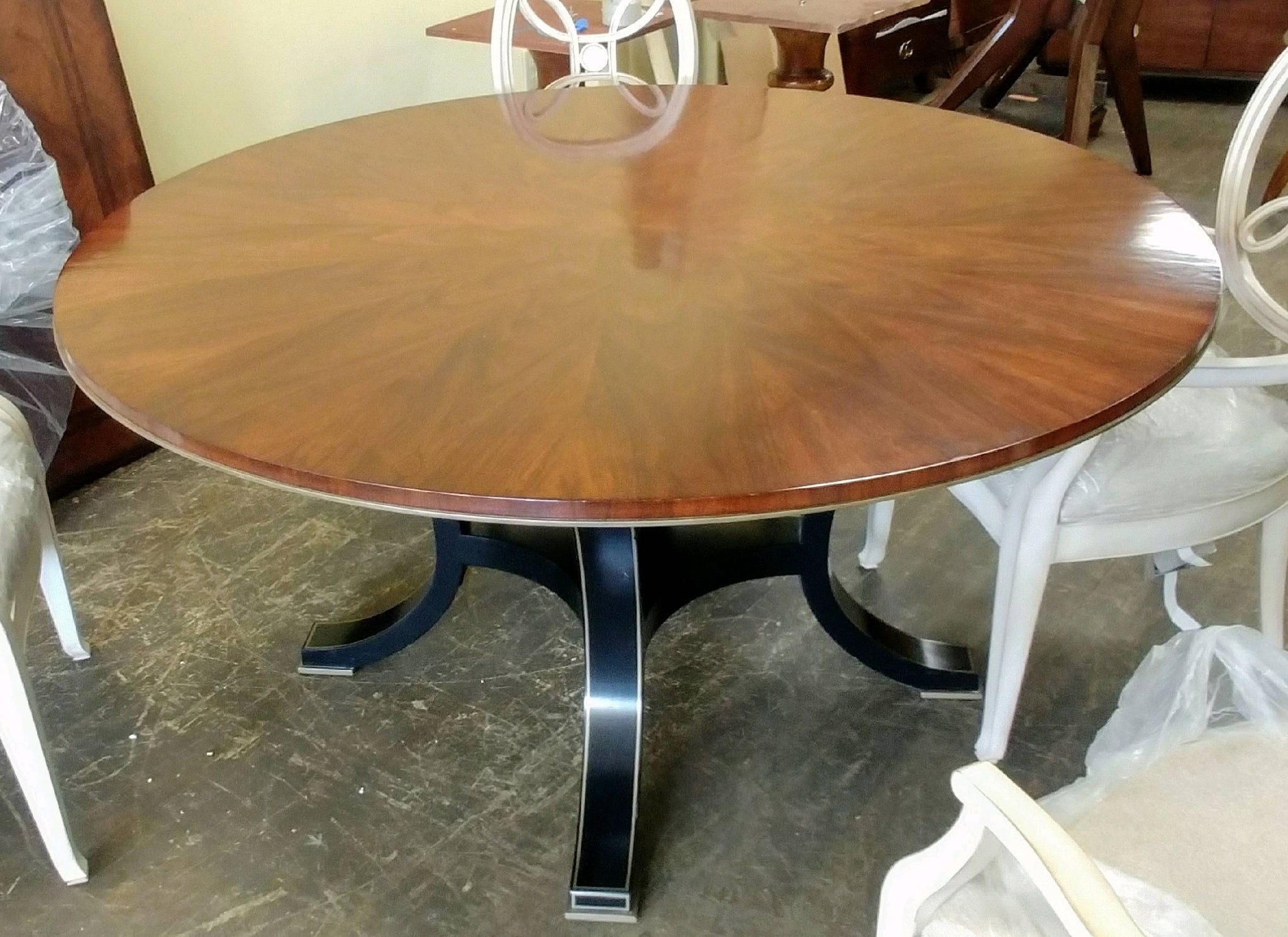 Delightful henredon round dining table Henredon Furniture Acquistions Paris Yvon Round Dining Table Chair Set Davisqualityfurniture