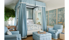 Load image into Gallery viewer, HENREDON FURNITURE MARK D. SIKES PACIFIC PALISADES QUEEN UPH CANOPY BED