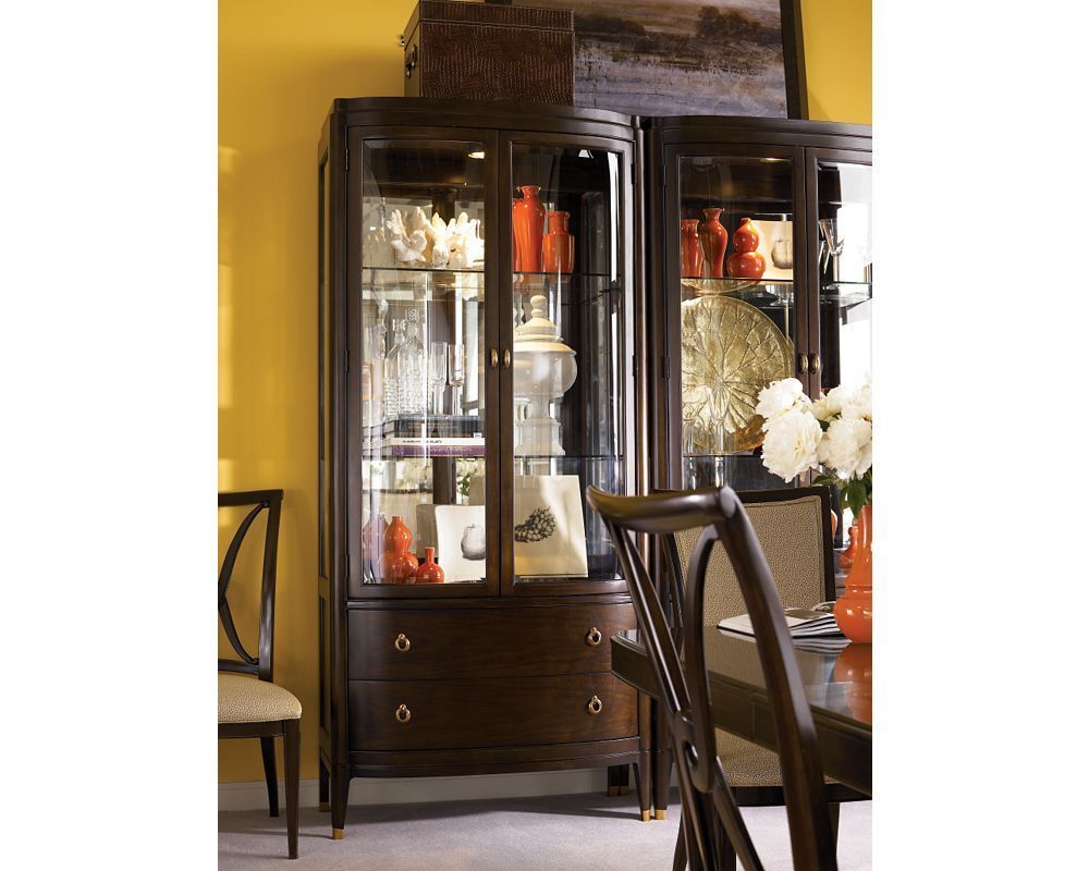 Thomasville Furniture Studio 455 Dark Walnut Bunching Curio